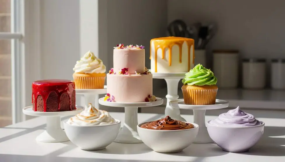  Coberturas para tartas variadas con tipos, caracter&iacute;sticas y consejos para decorar pasteles irresistibles y deliciosos &mdash; Imagen generada por IA 