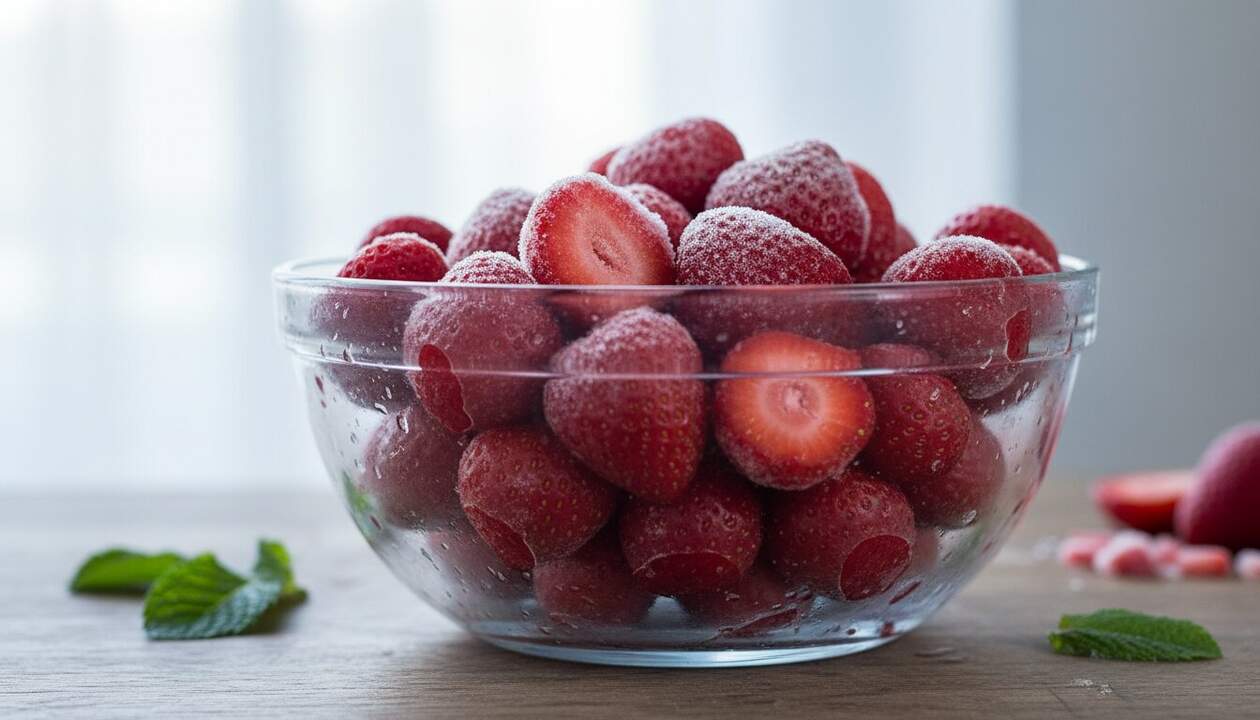 Ingredientes para helado de fresa en Thermomix (rápido y cremoso)
